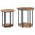 Set măsuțe laterale 2 pcs Lemn vechi și Negru 50 x 50 x 50.5 cm GartenMobel Dekor