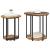 Set măsuțe laterale 2 pcs Lemn vechi și Negru 50 x 50 x 50.5 cm GartenMobel Dekor