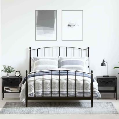 Cabinet de Noptieră 2 pcs Stejar negru 40 x 42 x 45 cm GartenMobel Dekor