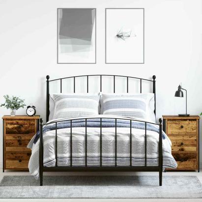 Dulap de noapte cu sertar 2 pcs Lemn vechi GartenMobel Dekor