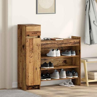 Dulap pentru pantofi cu sertar Lemn vechi 100.5 x 28 x 100 cm GartenMobel Dekor