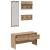 Set mobilier hol cu sertar 4 pcs Stejar negru 90 x 31 x 46.5 cm GartenMobel Dekor