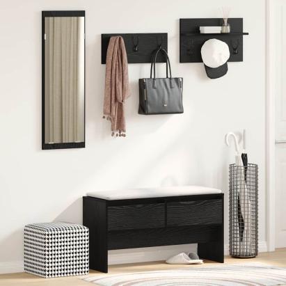 Set mobilier hol cu sertar 4 pcs Lemn Vechi 90 x 31 x 46.5 cm GartenMobel Dekor