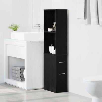 Dulap Îngust pentru Baie Stejar negru 22 x 41 x 135 cm GartenMobel Dekor