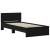 Cadru de pat Stejar negru 90 x 200 cm Lemn compozit GartenMobel Dekor