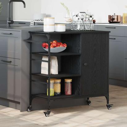 Troler de Bucătărie Stejar negru 87.5 x 38.5 x 84.5 cm GartenMobel Dekor
