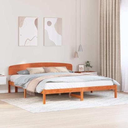 Cadru de pat cu headboard Maro 180 x 200 cm Lemn masiv de pin GartenMobel Dekor