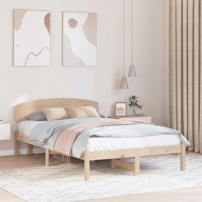 Cadru de pat cu headboard Maro 120 x 200 cm Lemn masiv de pin GartenMobel Dekor