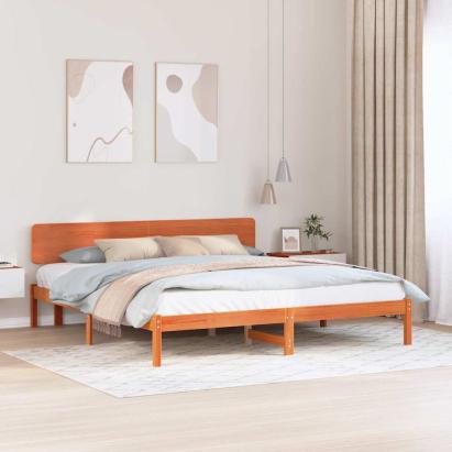 Cadru de pat cu headboard Maroniu cerat 180 x 200 cm GartenMobel Dekor