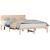 Cadru de pat cu headboard natural 140 x 200 cm GartenMobel Dekor