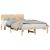 Cadru de pat cu headboard natural 135 x 190 cm GartenMobel Dekor
