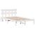 Cadru de pat cu headboard Alb 135 x 190 cm Lemn masiv de pin GartenMobel Dekor