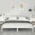 Cadru de pat cu headboard Alb 200 x 200 cm Lemn masiv de pin GartenMobel Dekor