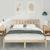 Cadru de pat cu headboard Maro 140 x 200 cm Lemn masiv de pin GartenMobel Dekor