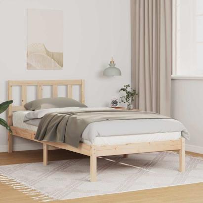 Cadru de pat cu headboard Maro 90 x 200 cm Lemn masiv de pin GartenMobel Dekor
