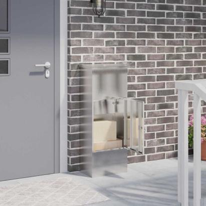 Cutie pentru colet Negru 44.5 x 29 x 110.5 cm Oțel inoxidabil GartenMobel Dekor