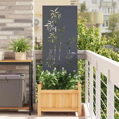 Ecran de intimitate pentru grădină Floral Antracit 50 x 140 cm GartenMobel Dekor