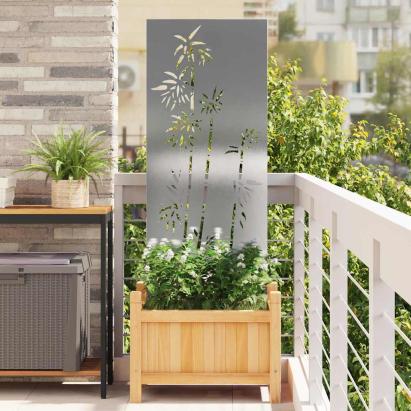 Ecran de intimitate pentru grădină Floral Argintiu 50 x 140 cm GartenMobel Dekor