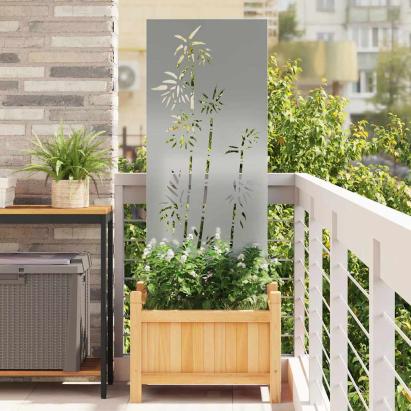 Ecran de intimitate pentru grădină Floral Argintiu 50 x 140 cm GartenMobel Dekor