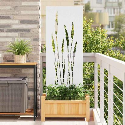 Ecran de intimitate pentru grădină Floral Alb 50 x 140 cm GartenMobel Dekor