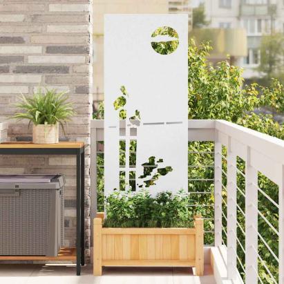 Panou Decorativ de Grădină Alb 50 x 140 cm Oțel laminat la rece GartenMobel Dekor