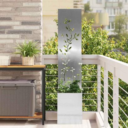 Ecran de intimitate pentru grădină Floral Argintiu 32 x 140 cm GartenMobel Dekor