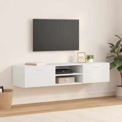 Cabinet TV cu sertar cu raft Alb 150 x 39 x 30 cm Lemn compozit GartenMobel Dekor
