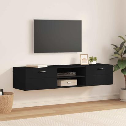 Cabinet TV cu sertar Negru 150 x 39 x 30 cm Lemn compozit GartenMobel Dekor