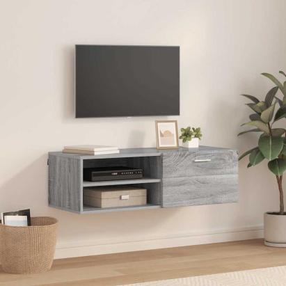 Cabinet TV cu raft sonoma gri 100.5 x 39 x 30 cm Lemn compozit GartenMobel Dekor