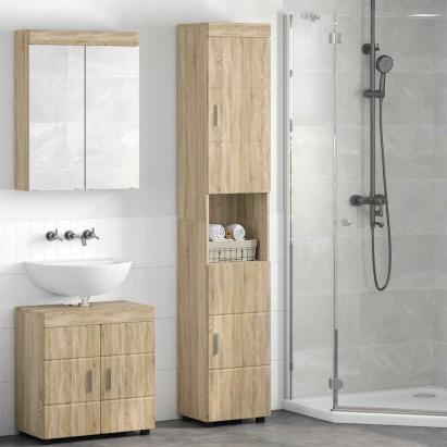 Dulap de Baie cu ușă TULUM Stejar sonoma 37 x 31.5 x 203 cm GartenMobel Dekor