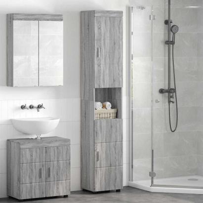 Dulap de Baie TULUM sonoma gri 37 x 31.5 x 203 cm Lemn compozit GartenMobel Dekor
