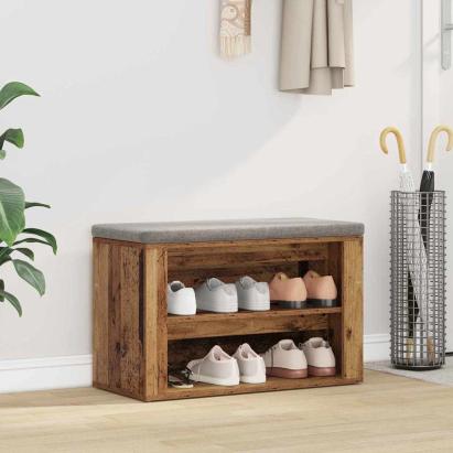 Raft pentru încălțăminte cu raft Lemn vechi 75 x 35 x 45 cm GartenMobel Dekor