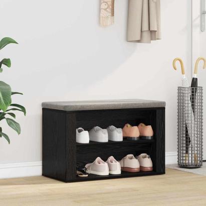 Raft pentru încălțăminte cu raft Stejar negru 75 x 35 x 45 cm GartenMobel Dekor