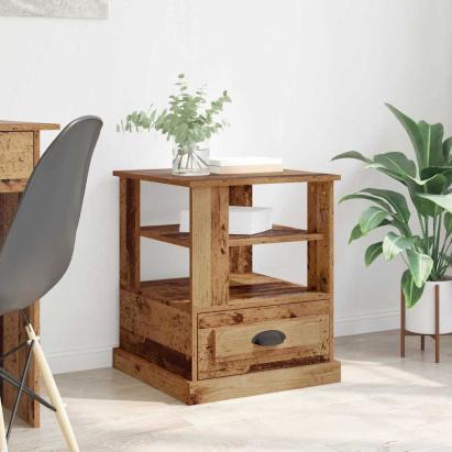 Dulap de noapte Lemn vechi 50 x 50 x 60 cm Lemn compozit GartenMobel Dekor