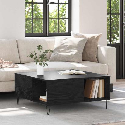 Masă de cafea Stejar negru 80 x 80 x 36.5 cm Lemn compozit GartenMobel Dekor