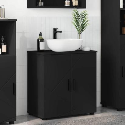 Dulap de Baie cu raft Negru 61 x 35 x 64 cm Lemn compozit GartenMobel Dekor