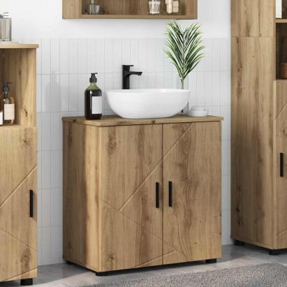 Dulap de Baie stejar artizanal 61 x 35 x 64 cm Lemn compozit GartenMobel Dekor