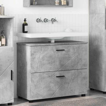 Dulap de Baie Gri beton 76.5 x 35 x 64 cm Lemn compozit GartenMobel Dekor