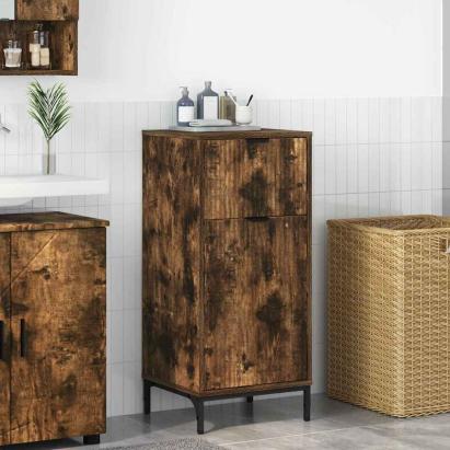 Dulap de Baie Stejar afumat 39.5 x 36 x 88 cm Lemn compozit GartenMobel Dekor