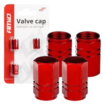 Set capace ventil 4 buc aluminiu, Rosii AutoDrive ProParts