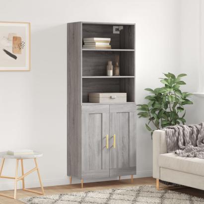 Dulap înalt, gri sonoma, 69,5x34x180 cm, lemn compozit GartenMobel Dekor