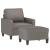 Fotoliu canapea cu taburet, taupe, 60 cm, material textil GartenMobel Dekor