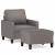 Fotoliu canapea cu taburet, taupe, 60 cm, material textil GartenMobel Dekor
