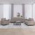 Set de canapea cu perne, 3 piese, gri taupe, material textil GartenMobel Dekor