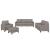 Set de canapea cu perne, 4 piese, gri taupe, material textil GartenMobel Dekor