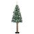 Brad de Crăciun subțire cu 300 LED Verde și alb 180 cm PVC GartenMobel Dekor