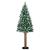 Brad de Crăciun subțire cu 300 LED Verde și alb 180 cm PVC GartenMobel Dekor