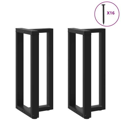 Picioare de masă de bar în formă de T, 2 buc., negru, 40x35x(90-91) cm, oțel GartenMobel Dekor