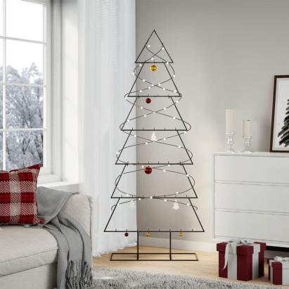 Brad de Crăciun din metal pentru decor, negru, 180 cm GartenMobel Dekor