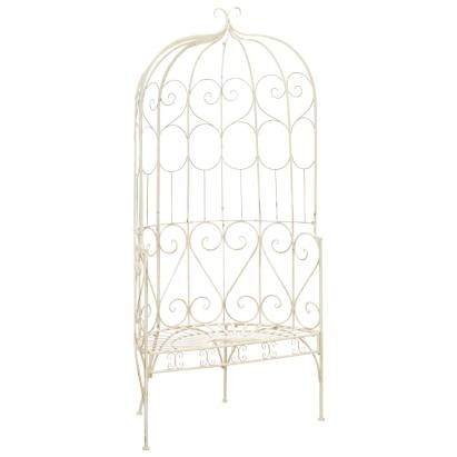 Bancă de grădină, alb vintage, 95 cm, fier GartenMobel Dekor